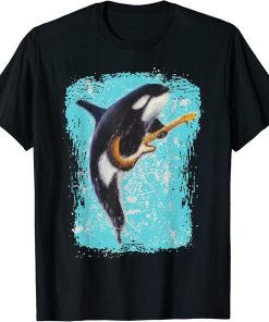 Orca Playing Guitar Electric Acoustic Led Rock T-Shirt