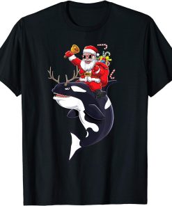 Santa Claus Killer Whale Orca Cute Girls Womens Animal Gift T-Shirt