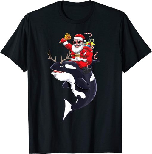 Santa Claus Killer Whale Orca Cute Girls Womens Animal Gift T-Shirt