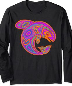 Native American Totem ORCA Killer Whale Pop Art 9 - Fun Long Sleeve T-Shirt